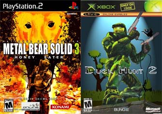 Metal Bear Solid 3 & Duck Hunt 2 fake boxart (as if you needed that clue)