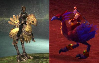 Final Fantasy Chocobos versus World of Warcraft Blood Elf Mounts