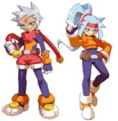 MegaMan ZX Advent characters Grey (left) and Ashe (right)