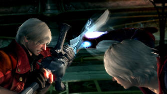 Dante Versus Nero fight screenshot