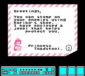 Princess Toadstool / Peach gives you tips & an item between levels - Super Mario Bros. 3 Screenshot