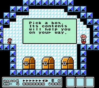 Select Your Box in the Toad Shops - Super Mario Bros. 3 Screenshot