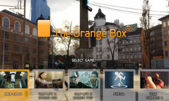 The Orange Box menu screenshot