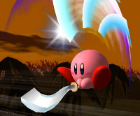 Kirby Character Final Cutter Sword Attack - Super Smash Bros. Melee Screenshot