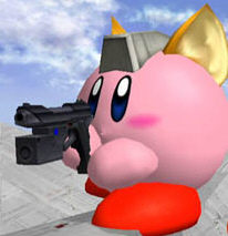 Kirby's Aiming at You! - Super Smash Bros. Melee Screenshot