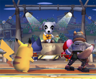 Animal Crossing Wii appearance in Super Smash Bros Brawl stage Smashville