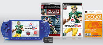 Blue color PSP Madden NFL 09 bundle