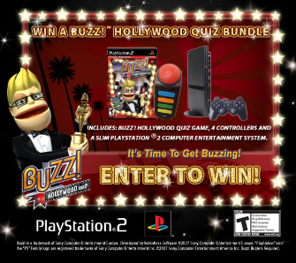 Win this Slim PS2 and Buzz HollyWood Quiz Bundle