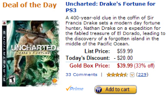 Buy Uncharted: Drake's Fortune cheap for PS3