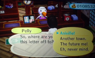 Animal Crossing: City Folk Wii screenshot of Mii sending a letter online