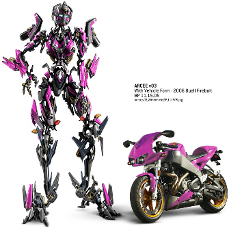 Female motorbike Transformer Arcee