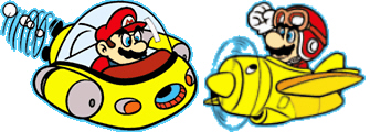 Super Mario Land submarine and fighter plane character art