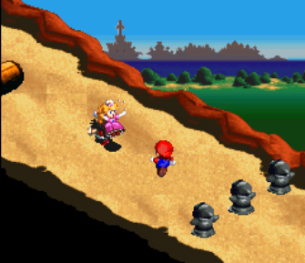 Super Mario RPG Booster Hill Screenshot (before mini-game)