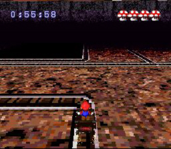 Super Mario RPG Mine Cart Mini-Game Screenshot