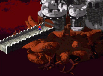 Mario at Bowser Castle Bridge - Super Mario RPG Screenshot