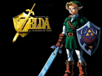 Link Gold Zelda Logo Artwork (Ocarina of Time)