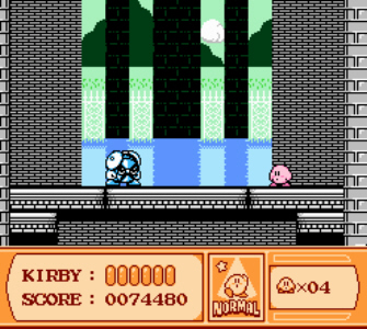 Kirby's Adventure Miniboss Fight Screenshot