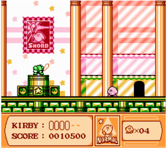 Get ready for Sword Kirby! (Kirby's Adventure screenshot)