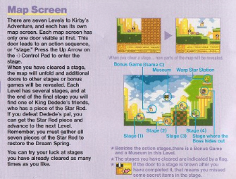Kirby's Adventure World Map Instruction Book Breakdown