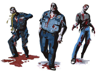 Resident Evil 2 zombie police artwork