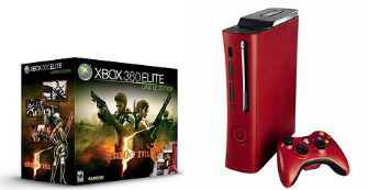 A Red Xbox 360 in the Resident Evil 5 Elite Bundle