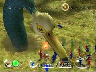 Pikmin Big Bird Boss Screenshot