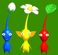 Pikmin types artwork: Leaf, Bud, Flower