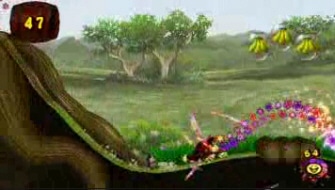 Donkey Kong Jungle Beat flowers screenshot. New Play Control version
