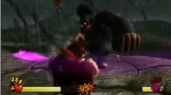 Donkey Kong Jungle Beat boss fight screenshot. New Play Control version