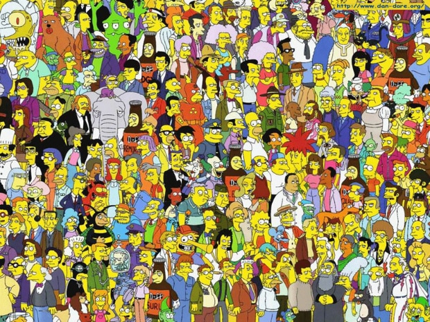 The Simpsons Everyone All Characters artwork. The cast of Springfield