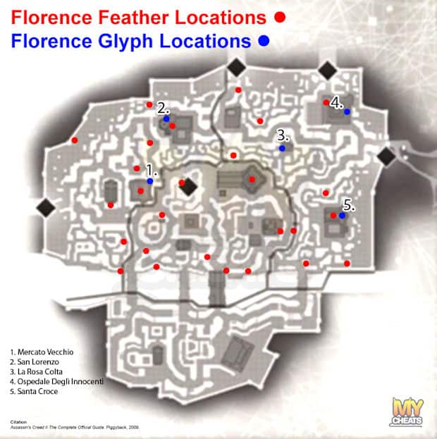assassins creed 2 feather map