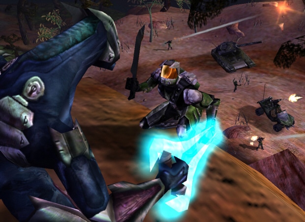 Early Halo 1 screenshot in prototype form.