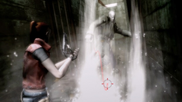 Resident Evil: The Darkside Chronicles Claire vs Mr. X gameplay screenshot