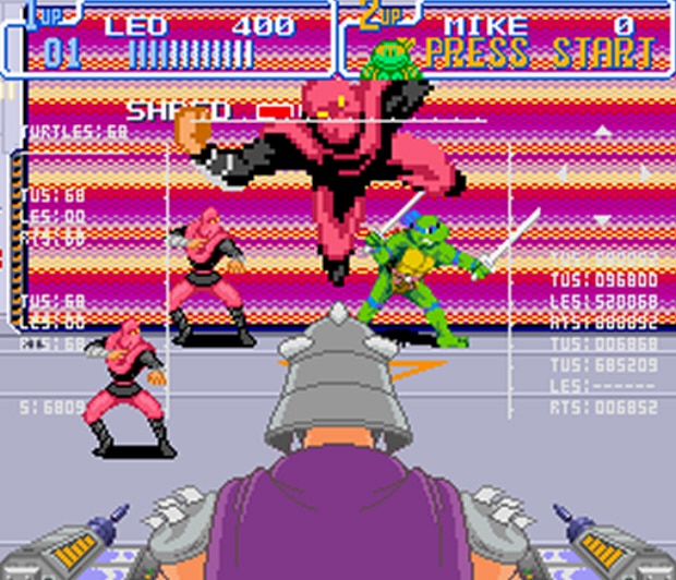 This Shredder boss fight from Turtles IV SNES is NOT in Re-Shelled. Too bad, I was looking forward to it