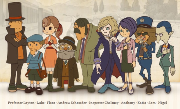 Professor Layton and the Diabolical Box cast of characters wallpaper