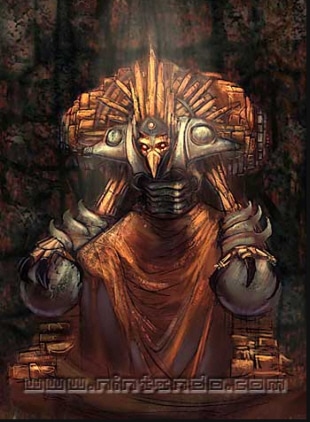 Chozo Metroid Prime artwork. Scan hieroglyphs to log their discoveries