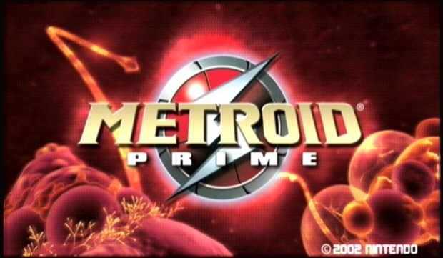 Metroid Prime logo screenshot (Title Screen Menu)