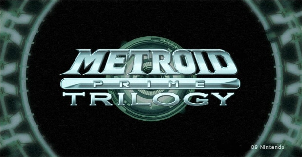 Metroid Prime Trilogy logo screenshot (Main Menu Title Screen)