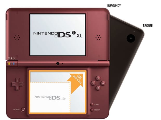 Nintendo DSi XL handheld comparison picture