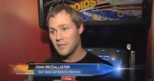 Asteroids world record set in 2010 by John McAllister after 58 hours of continuous play