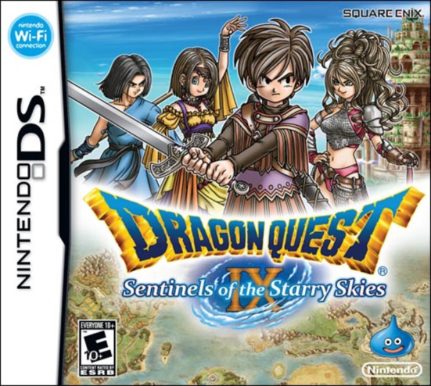 Dragon Quest IX: Sentinels of the Starry Skies box artwork. Release date is July 11 2010 USA for DS