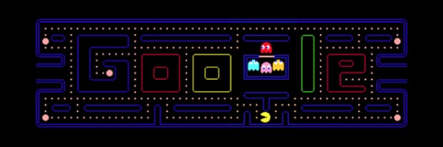 Google Pac-Man logo 30th anniversary