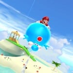 Super Mario Galaxy 2 wallpaper Mario rides balloon Yoshi