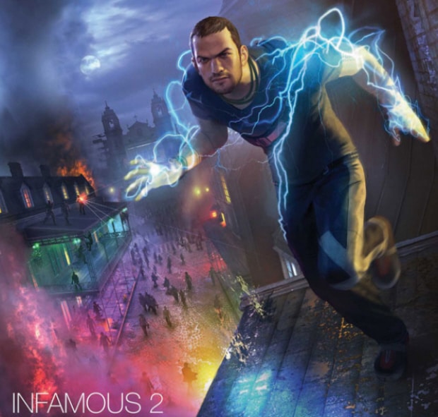 Infamous 2 artwork Game Informer cover