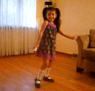 Just Dance Wii game picture showing cute little girl dance