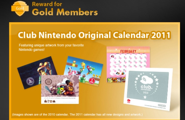 Club Nintendo Gold Calender Reward 2010