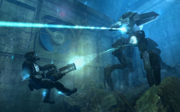 Deep Black screenshot of underwater third-person shooter game