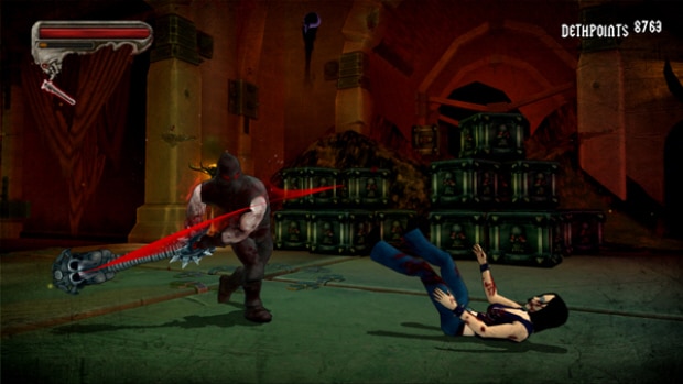 Metalocalypse: Dethgame screenshot. Canceled Xbox Live Arcade/PSN