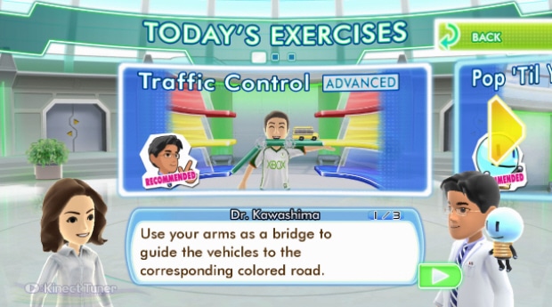 Dr. Kawashima's Body and Brain Exercises screenshot for Xbox 360 (uses Kinect)