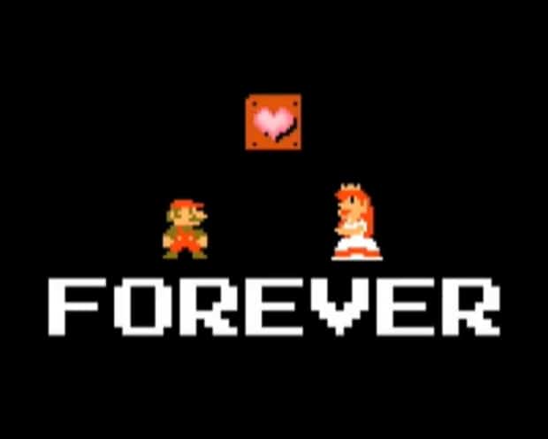 Mario and Peach forever 25th anniversary wallpaper